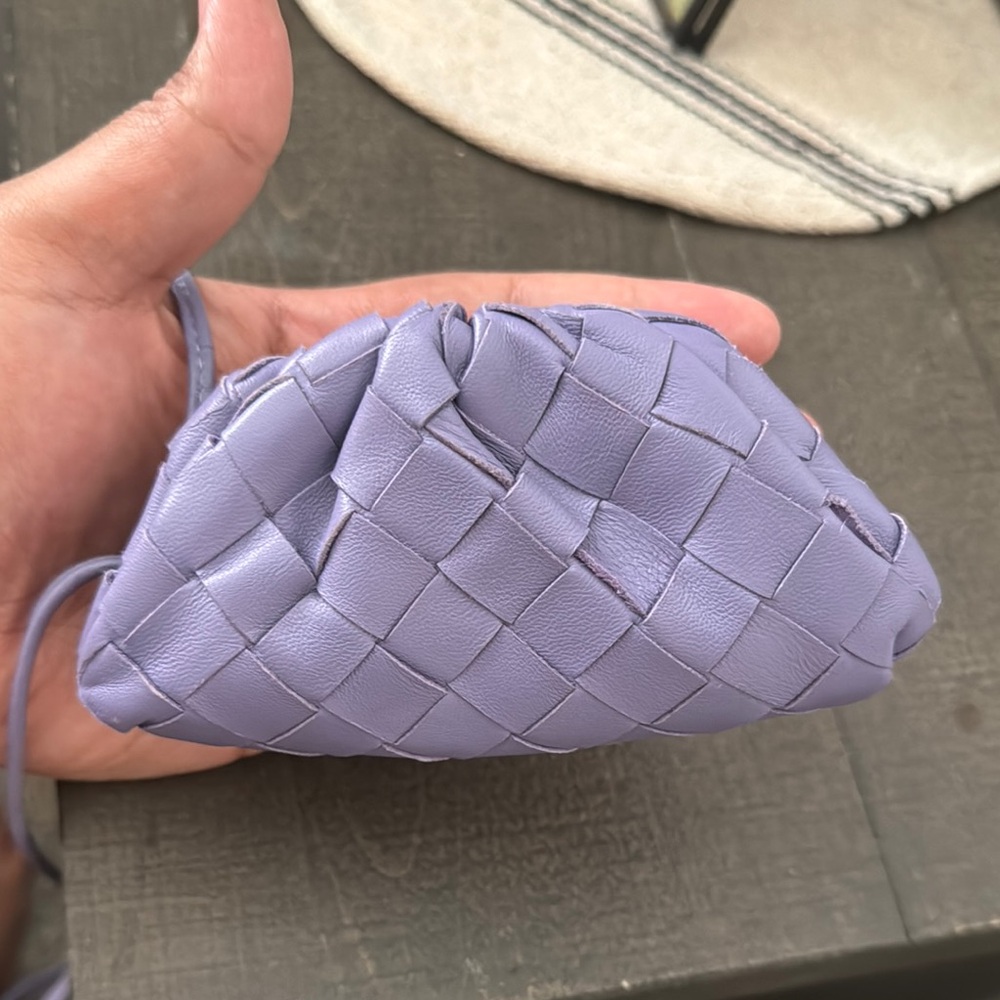 Bottega Veneta Woven Lavender Mini Pouch